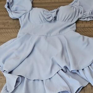 Altar'd State Light Blue Ruffle Jumpsuit